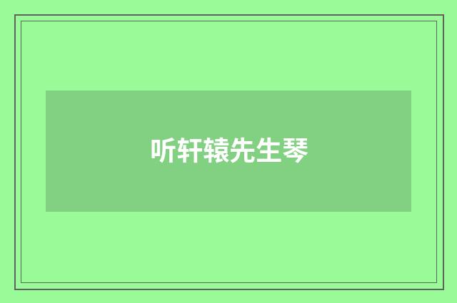 听轩辕先生琴