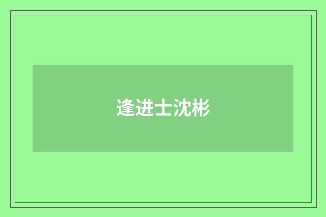 逢进士沈彬