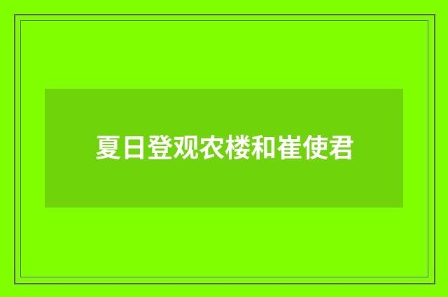 夏日登观农楼和崔使君