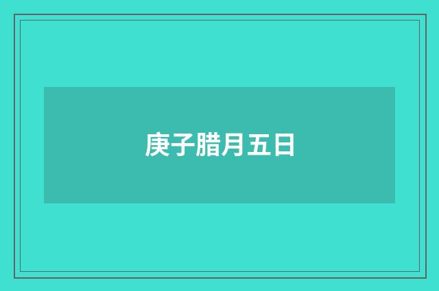 庚子腊月五日