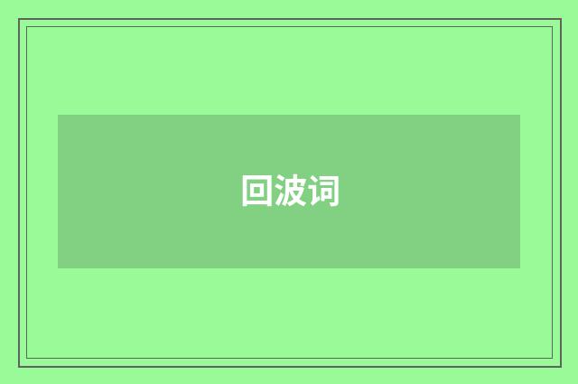 回波词