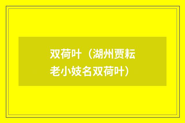 双荷叶（湖州贾耘老小妓名双荷叶）