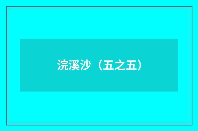 浣溪沙（五之五）