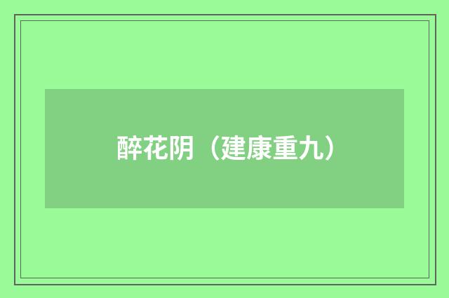 醉花阴（建康重九）