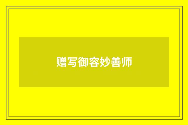 赠写御容妙善师