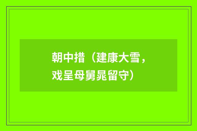 朝中措（建康大雪，戏呈母舅晁留守）