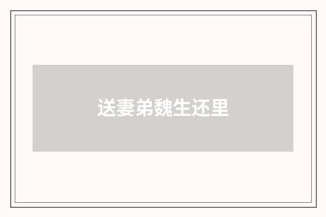 送妻弟魏生还里