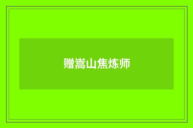 赠嵩山焦炼师