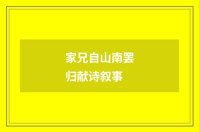 家兄自山南罢归献诗叙事