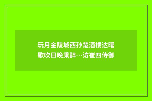 玩月金陵城西孙楚酒楼达曙歌吹日晚乘醉…访崔四侍御