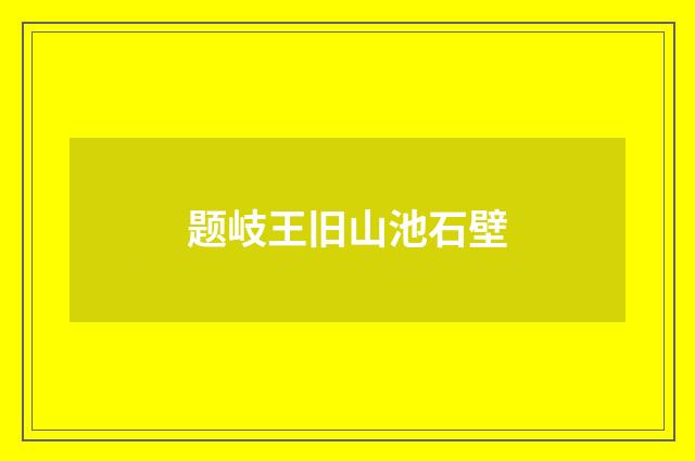 题岐王旧山池石壁