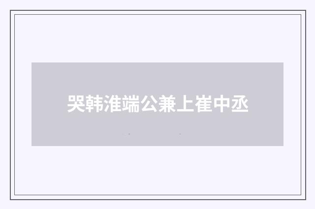 哭韩淮端公兼上崔中丞