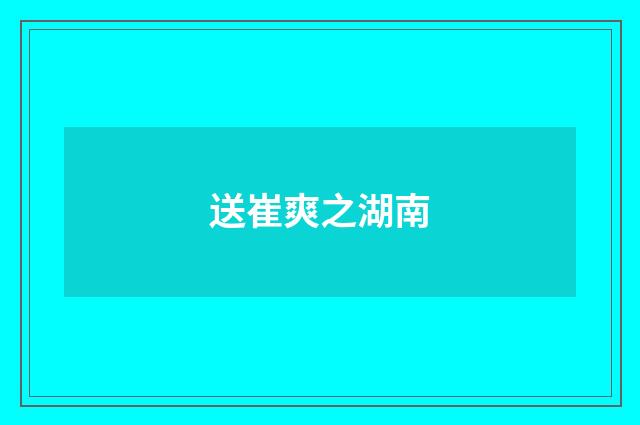 送崔爽之湖南