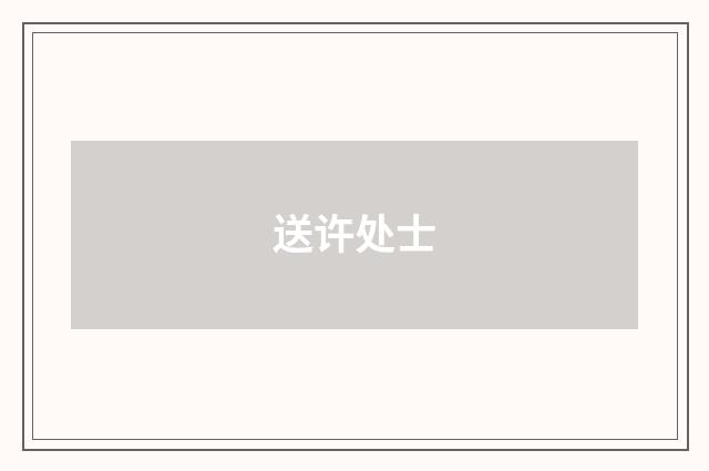 送许处士