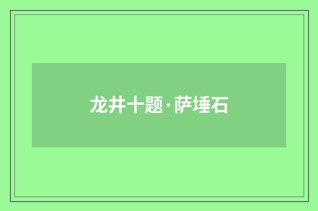 龙井十题·萨埵石