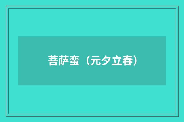 菩萨蛮（元夕立春）