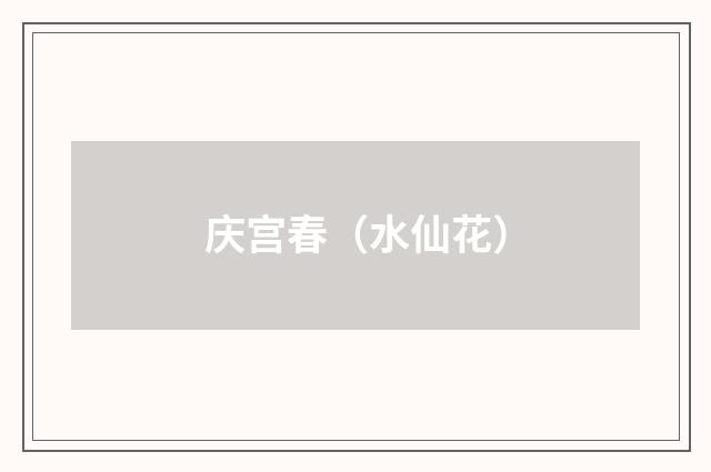 庆宫春（水仙花）