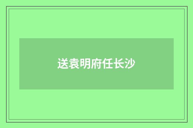 送袁明府任长沙
