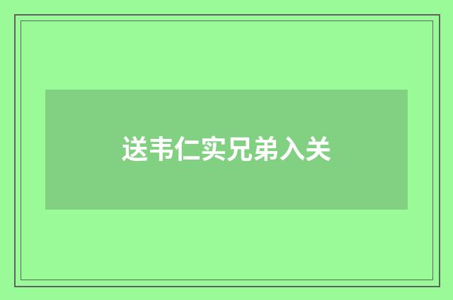 送韦仁实兄弟入关