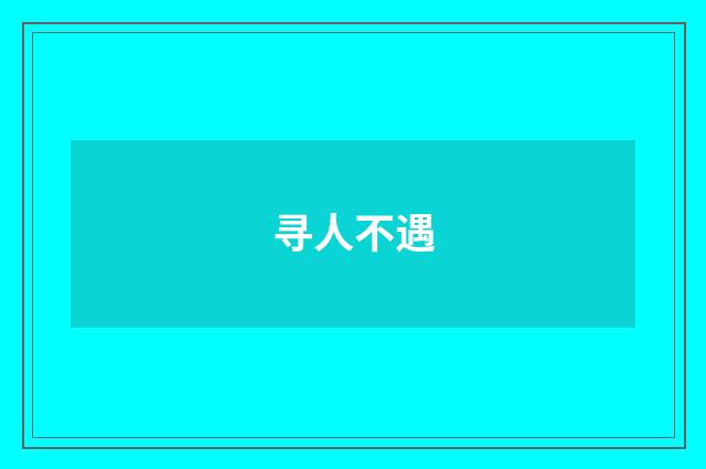 寻人不遇