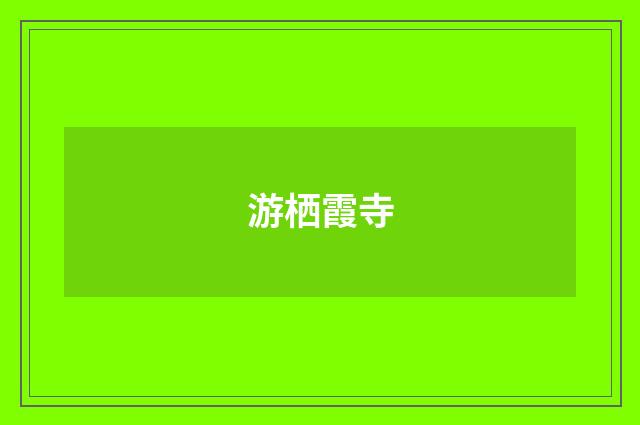 游栖霞寺