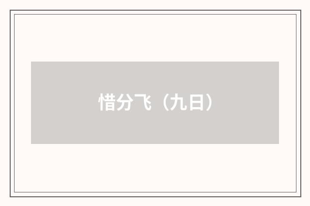 惜分飞（九日）