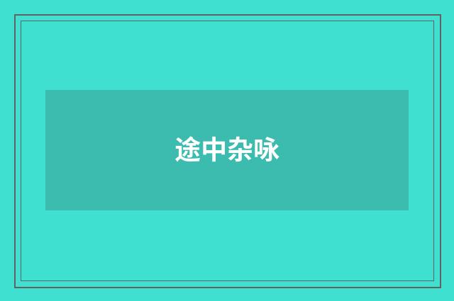 途中杂咏