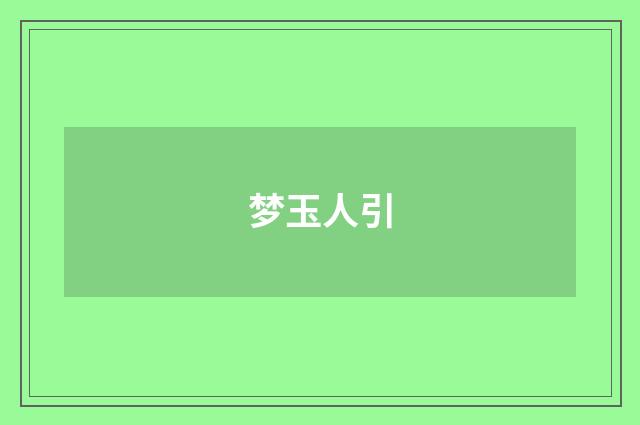 梦玉人引