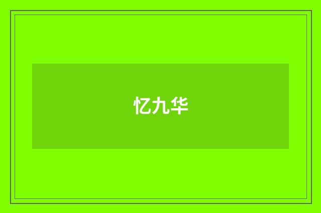 忆九华