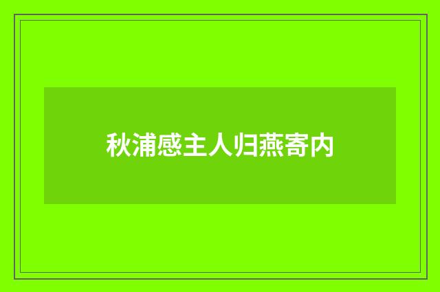 秋浦感主人归燕寄内