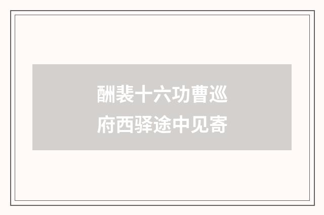 酬裴十六功曹巡府西驿途中见寄