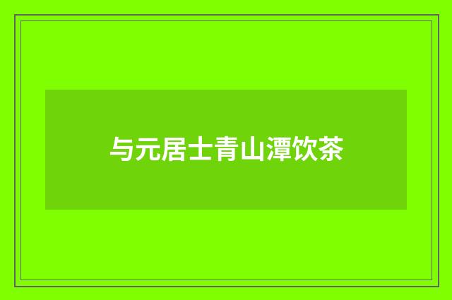与元居士青山潭饮茶