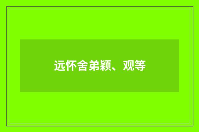 远怀舍弟颖、观等