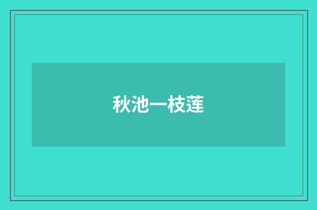 秋池一枝莲