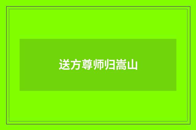 送方尊师归嵩山