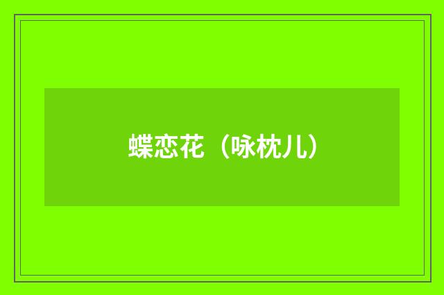 蝶恋花（咏枕儿）