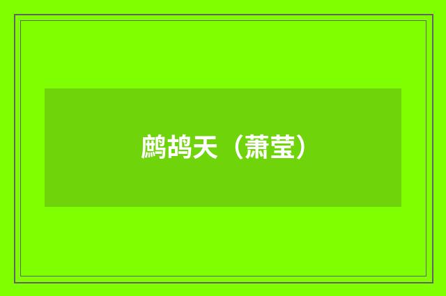 鹧鸪天（萧莹）