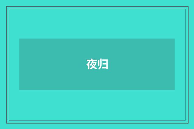 夜归