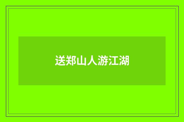 送郑山人游江湖