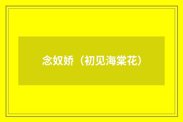 念奴娇（初见海棠花）