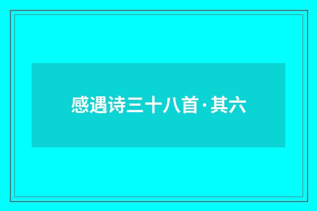 感遇诗三十八首·其六