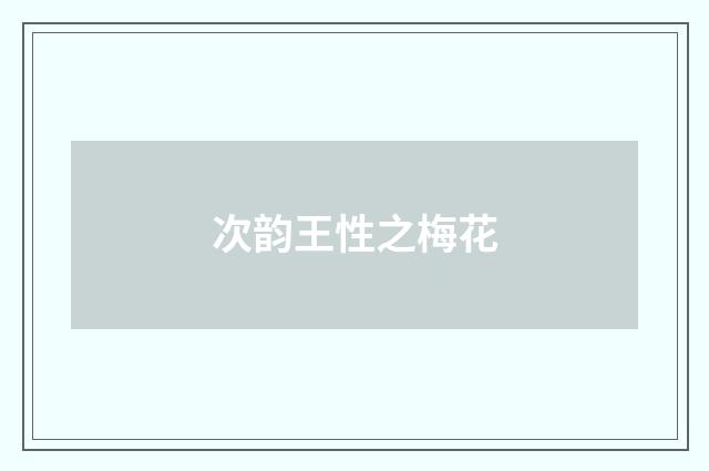 次韵王性之梅花