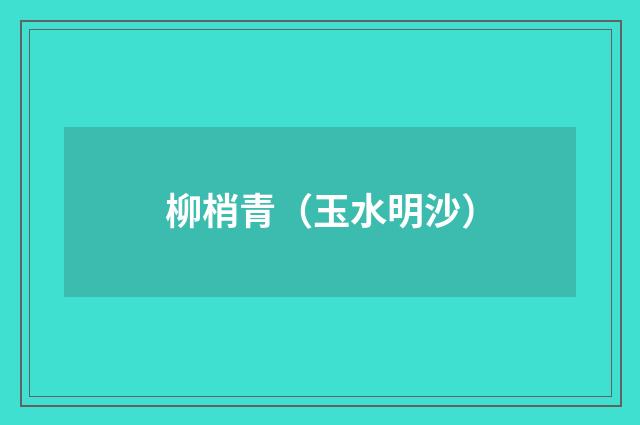 柳梢青（玉水明沙）