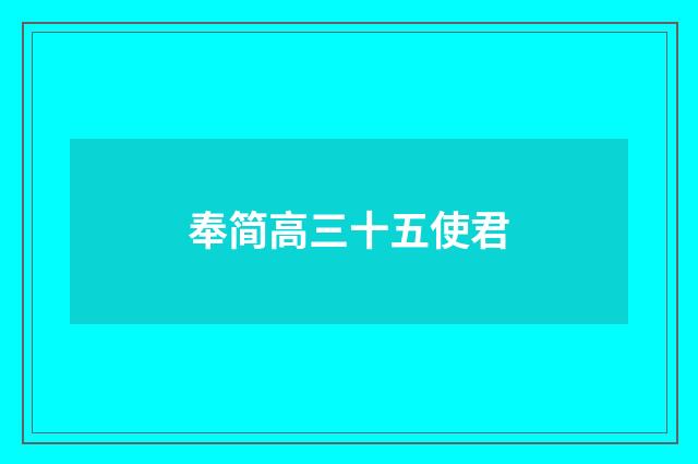 奉简高三十五使君