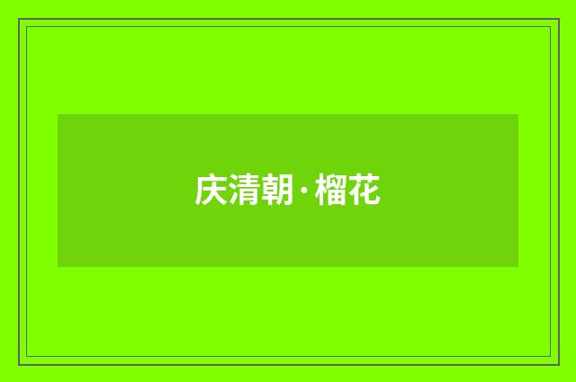 庆清朝·榴花