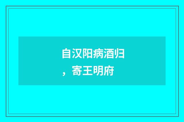 自汉阳病酒归，寄王明府