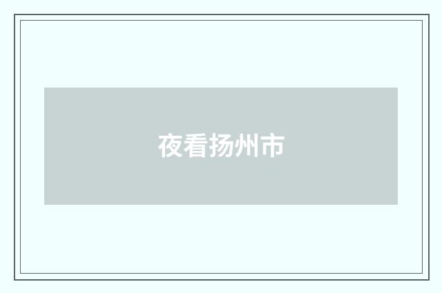 夜看扬州市
