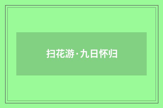 扫花游·九日怀归