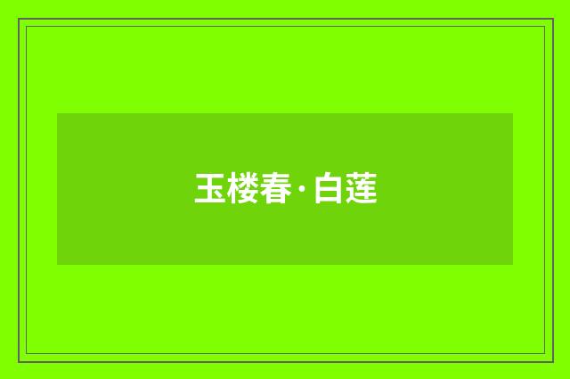玉楼春·白莲