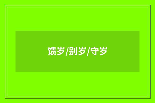 馈岁/别岁/守岁